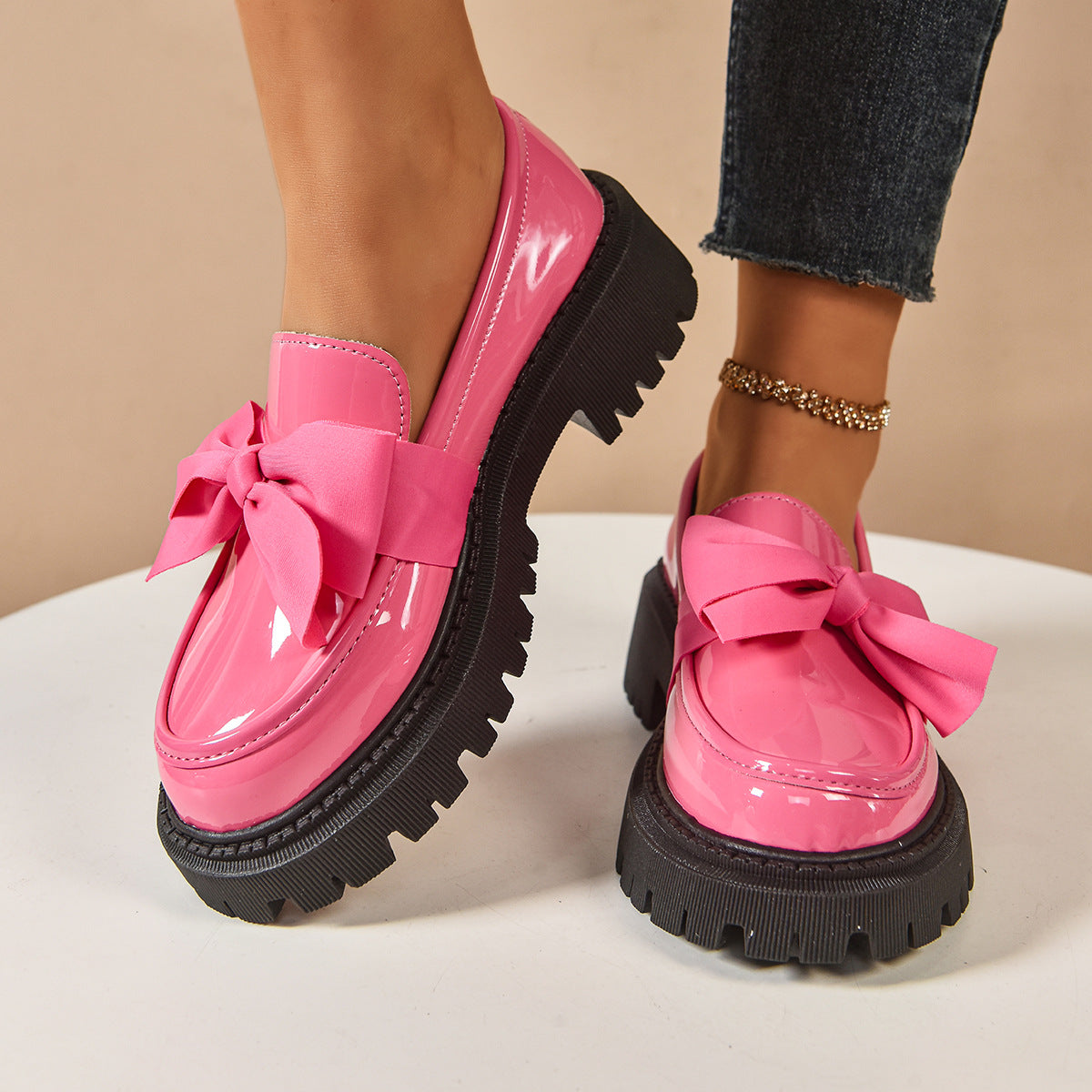 Chunky Bow Loafers