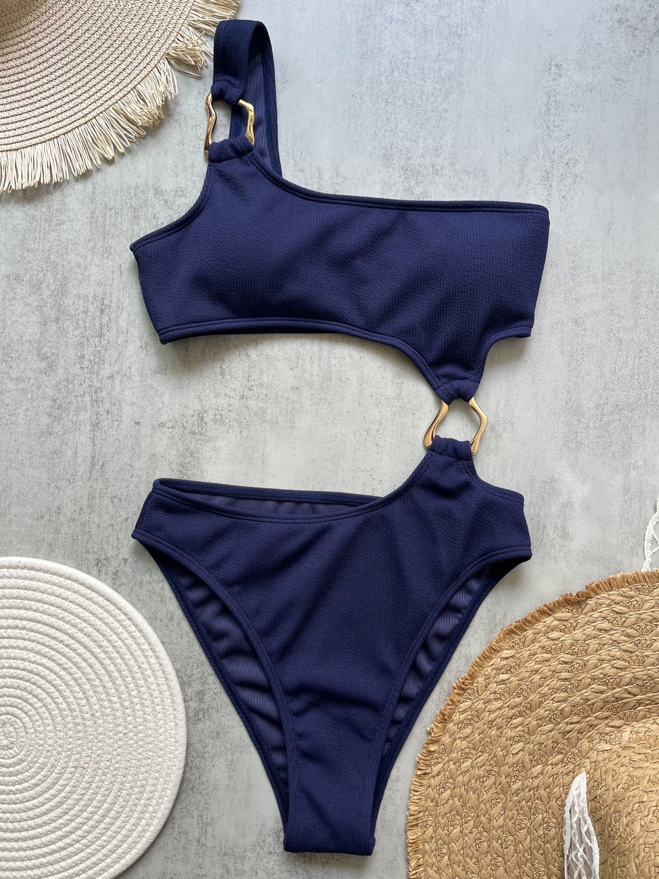 One-Piece Asymmetrical Cut-Out Swimsuit