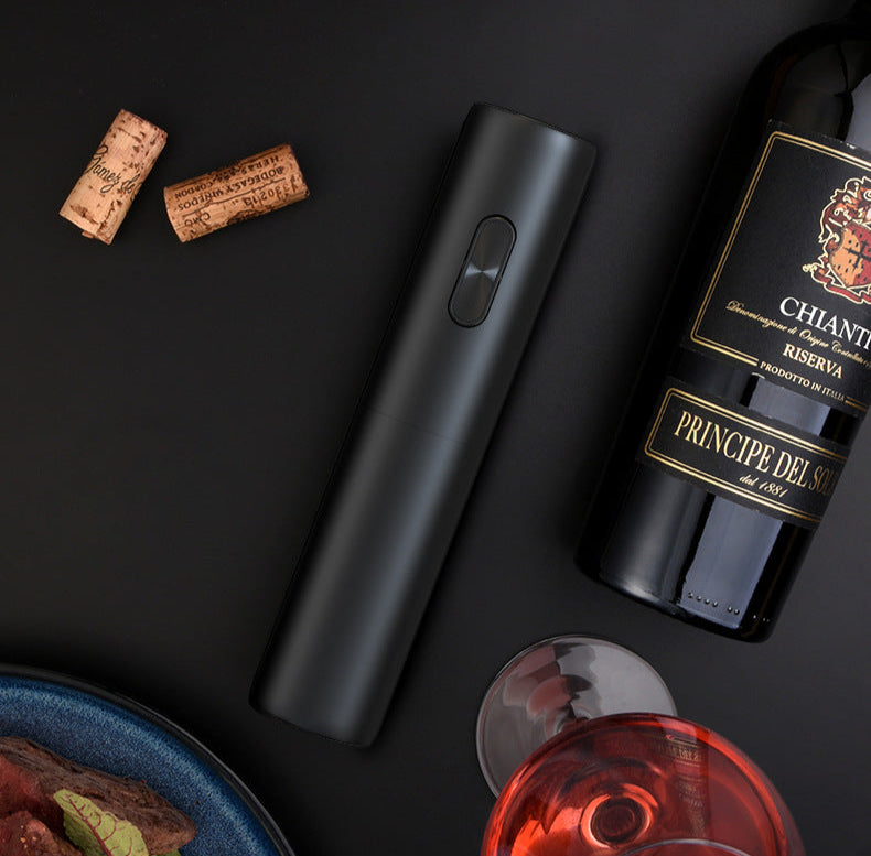 5-in-1 Electric Wine Opener with Pourer, Vacuum Stopper, Foil Cutter and Storage Base