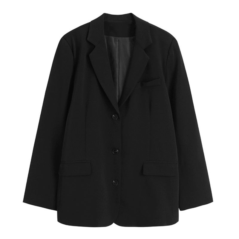 Solid Oversized Casual Suit Jacket