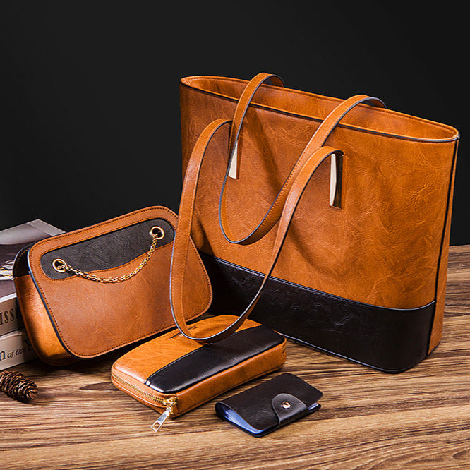 4-Piece PU Leather Handbag Set