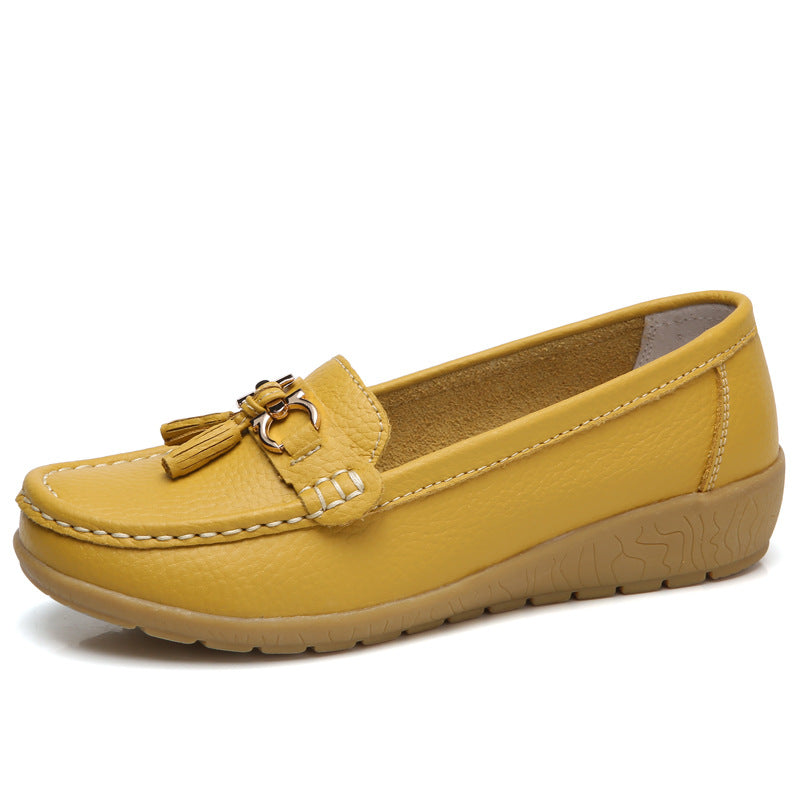 Genuine Leather Moccasin-Style Loafers