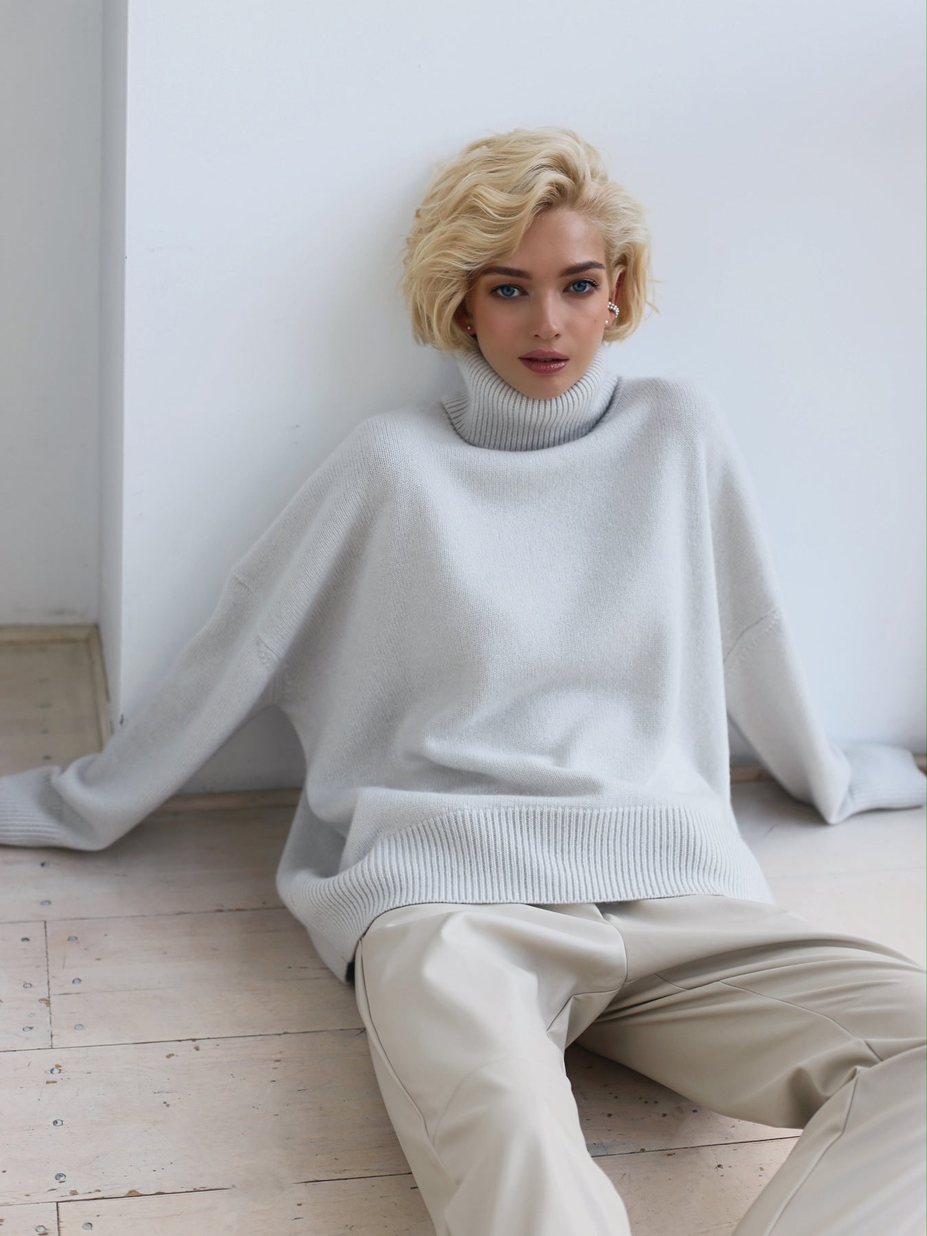 Oversized Wool Turtleneck Sweater