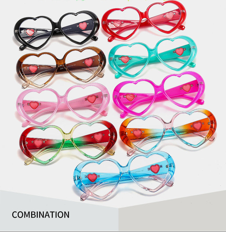 Cat-Eye Heart Shaped Clear Lens Glasses