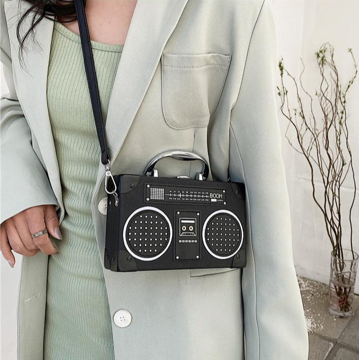 Retro Boombox-Shaped Handbag