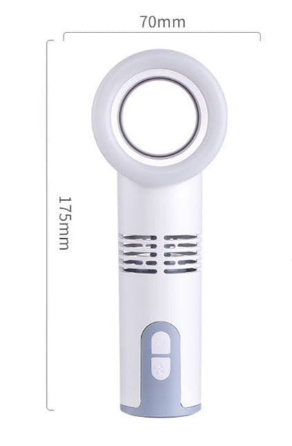 USB Portable 3 Speed Bladeless Handheld Fan with LED Light