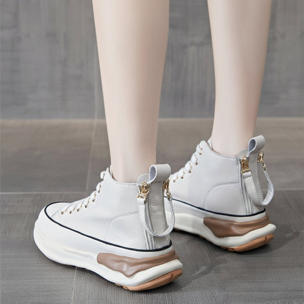 Women's Leather Platform Sneakers