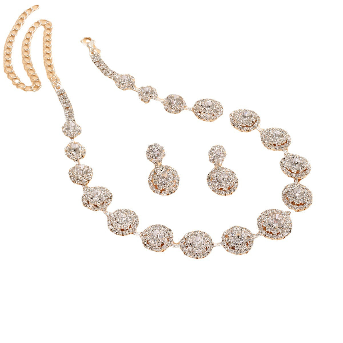 Rhinestone Silver Plated Jewelry Set