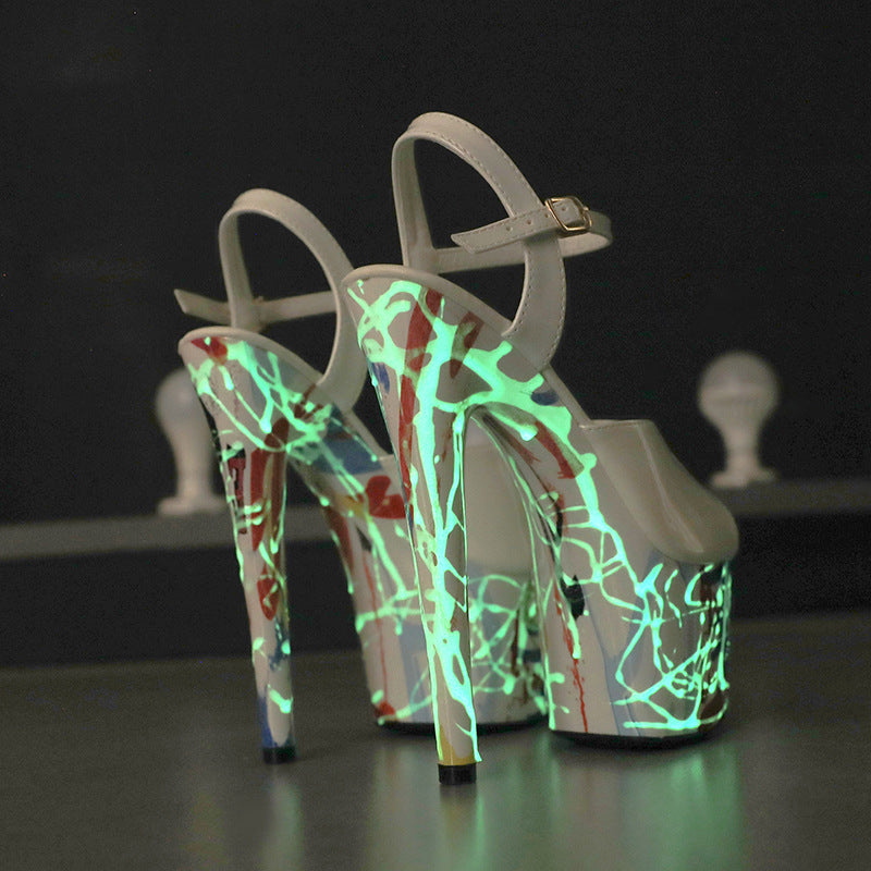 Fluorescent Luminous High-Heeled Sandals