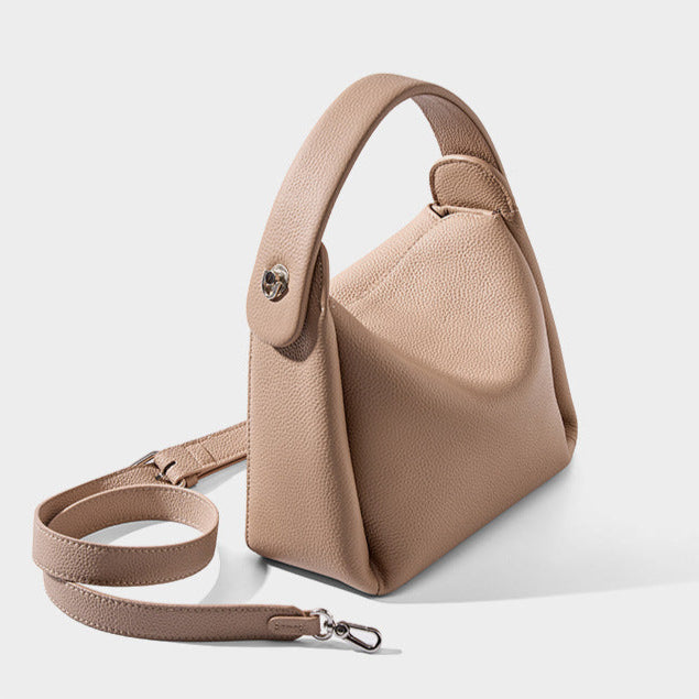 Genuine Cowhide Leather Handbag with Shoulder/Crossbody Strap