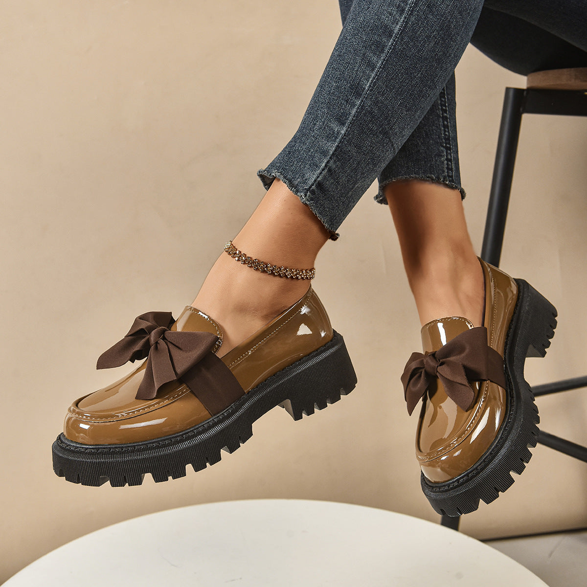 Chunky Bow Loafers