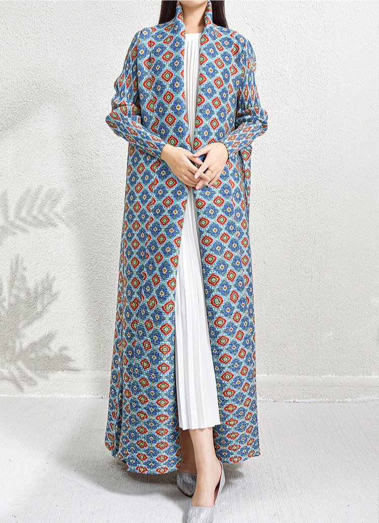 Printed Open Front Abaya