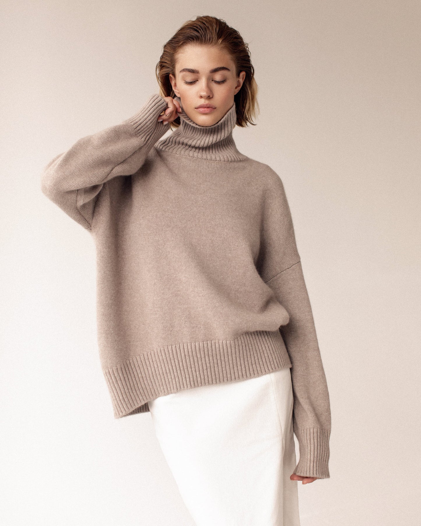 Oversized Wool Turtleneck Sweater