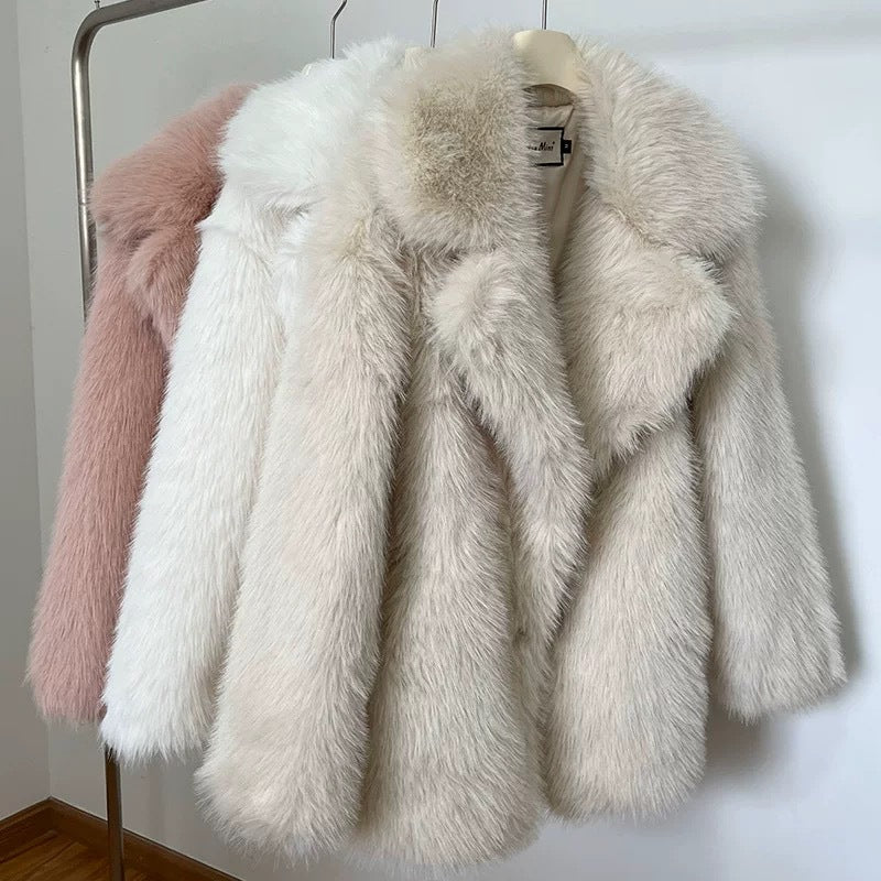 Faux Fur Mid-Length Coat