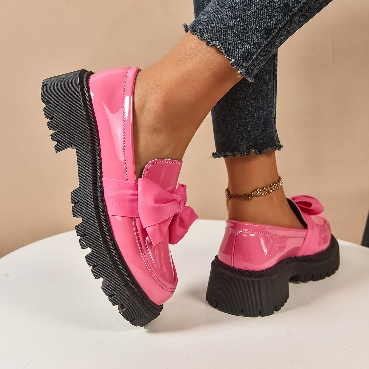 Chunky Bow Loafers