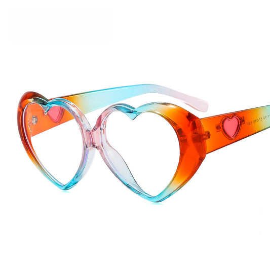 Cat-Eye Heart Shaped Clear Lens Glasses