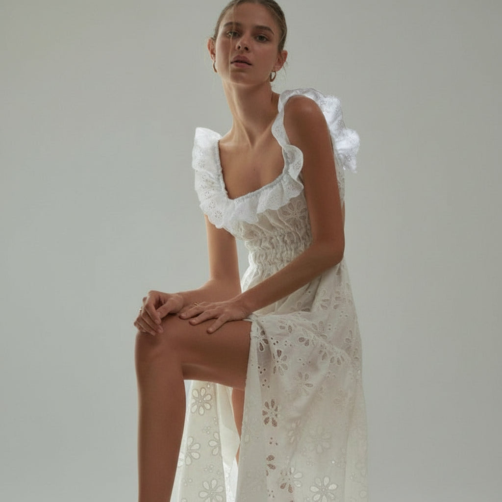 Eyelet Embroidered Maxi Dress