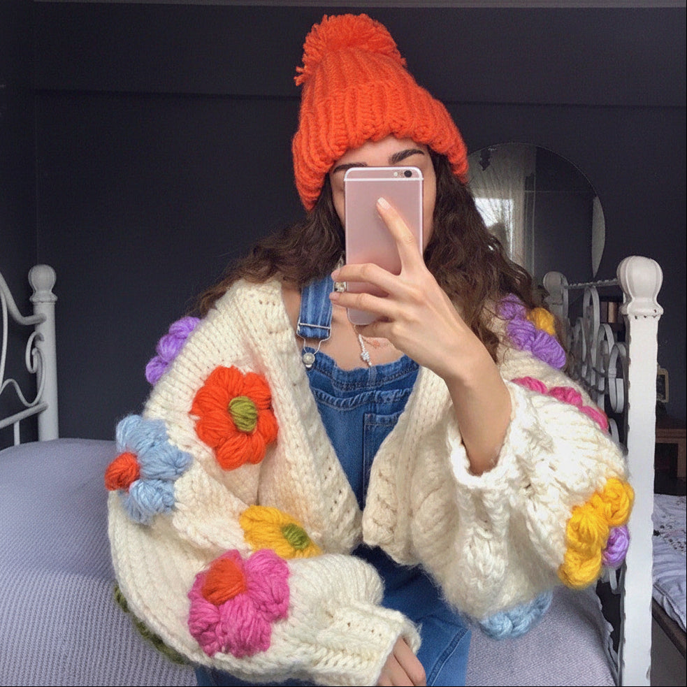 Cropped Chunky Knit Cardigan