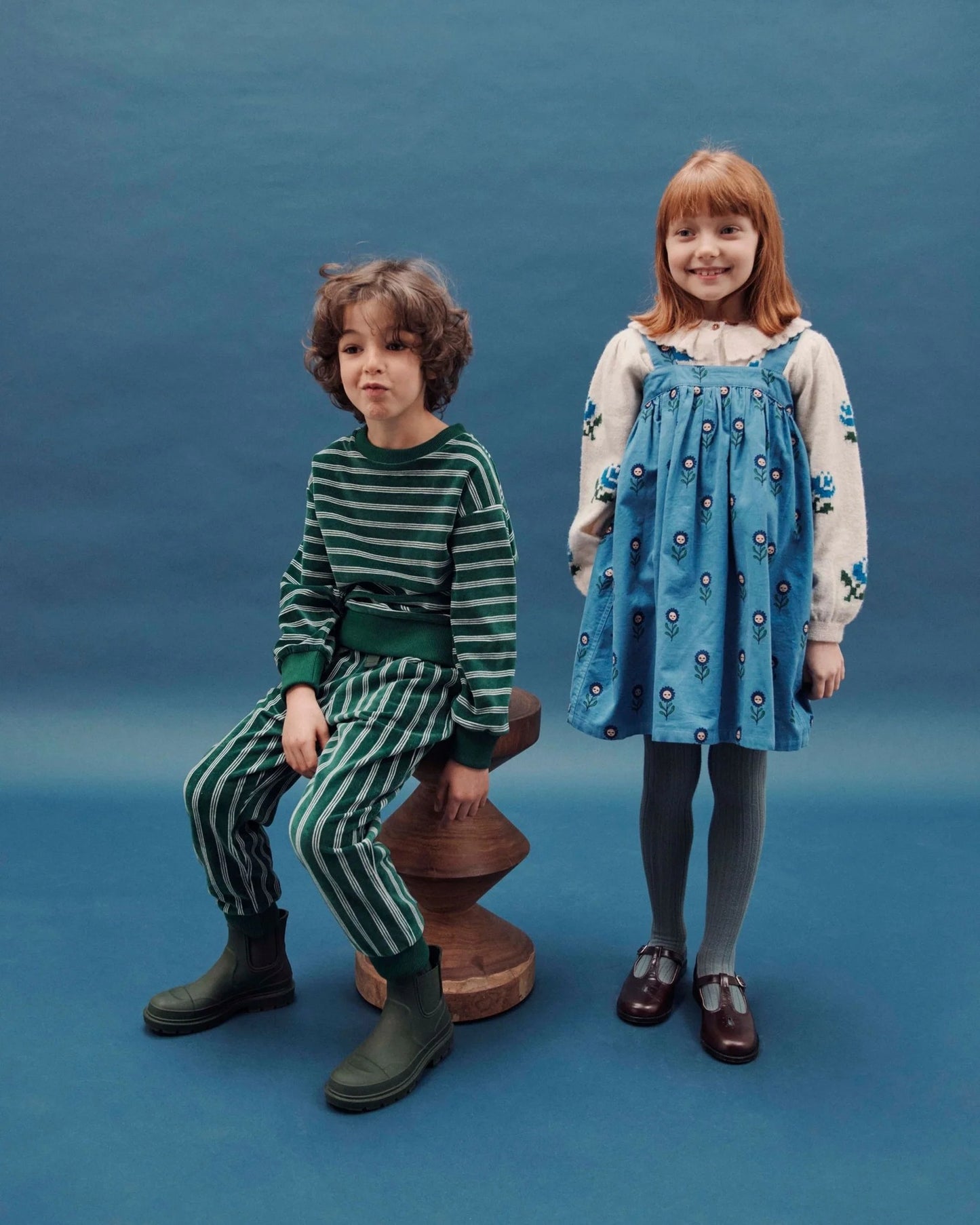 Girl's Garden Style Embroidered Sweaters and Pants Collection