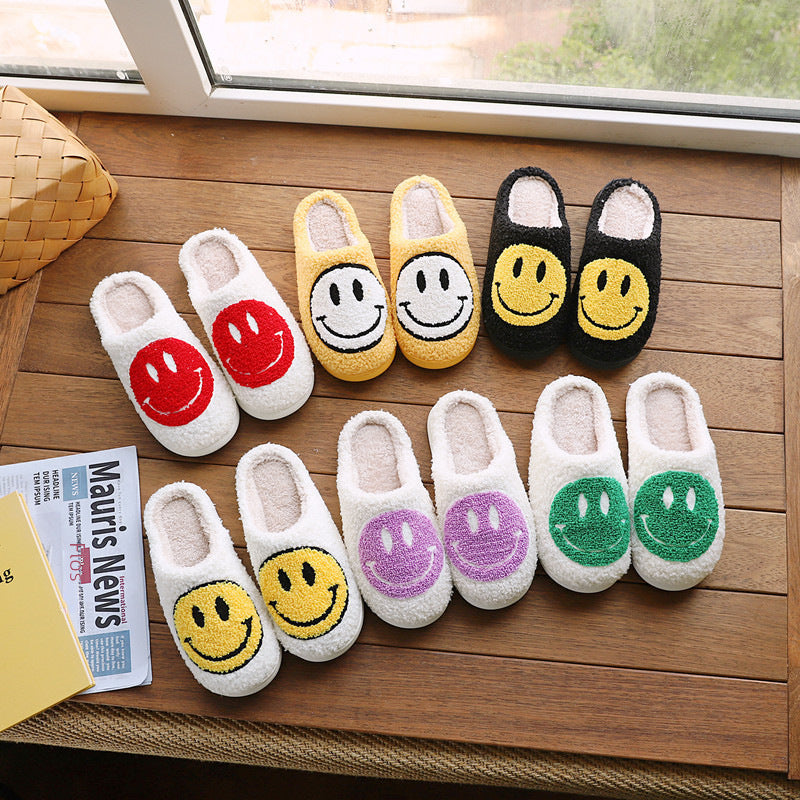 Smiley Face Cotton Slippers