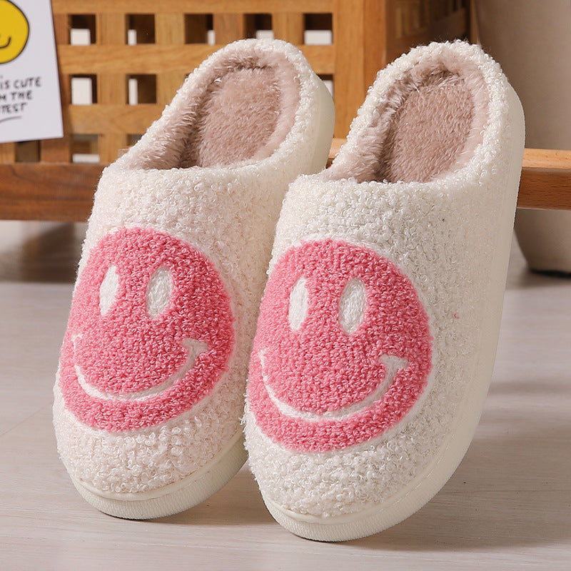 Smiley Face Cotton Slippers