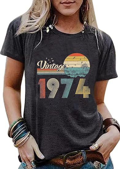 Vintage Letter Print T-Shirt for Women