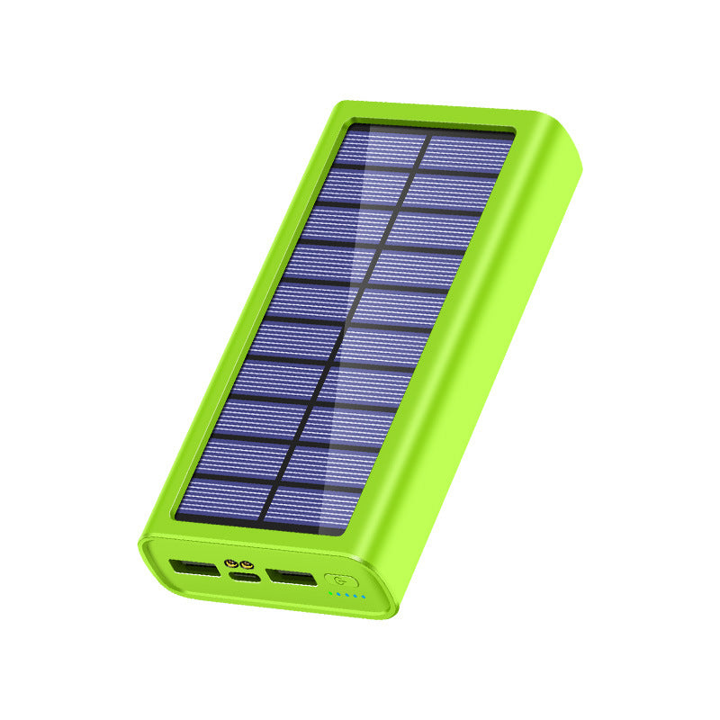 100,000mAh  Fast Charging Solar Power Bank with Dual USB, Type-C Input, LED Light