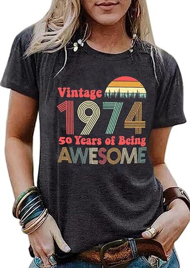 Vintage Letter Print T-Shirt for Women
