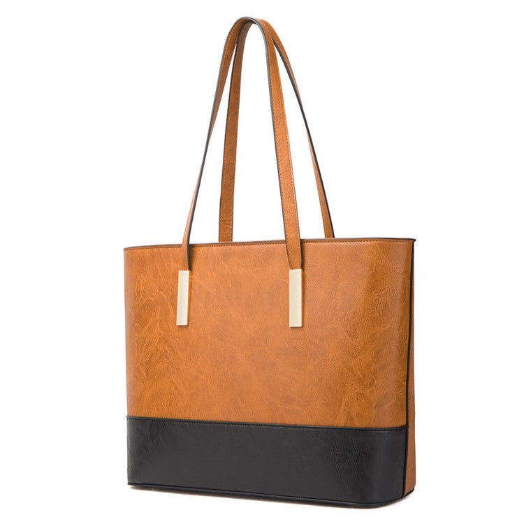 4-Piece Color-Block Faux Leather Handbag Set