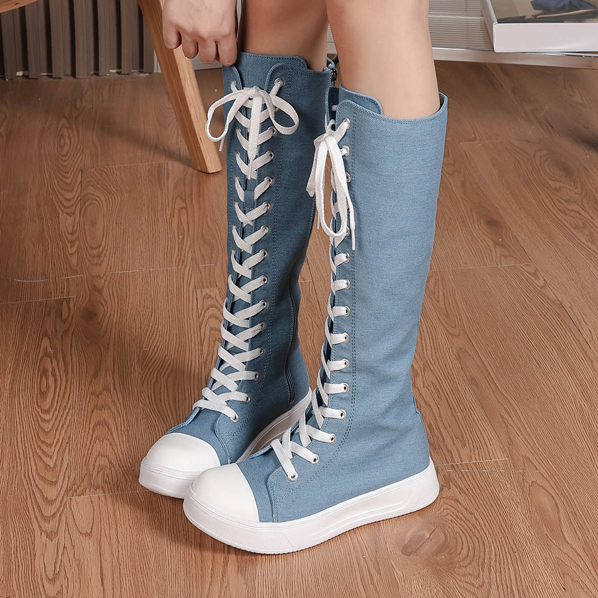 Knee-High Canvas Sneakers