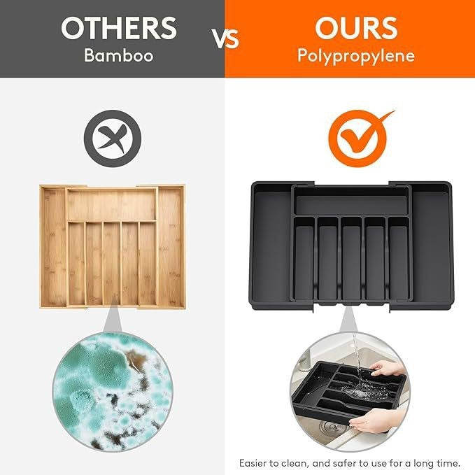 Expandable Utensil Tray, Silverware Drawer Organizer