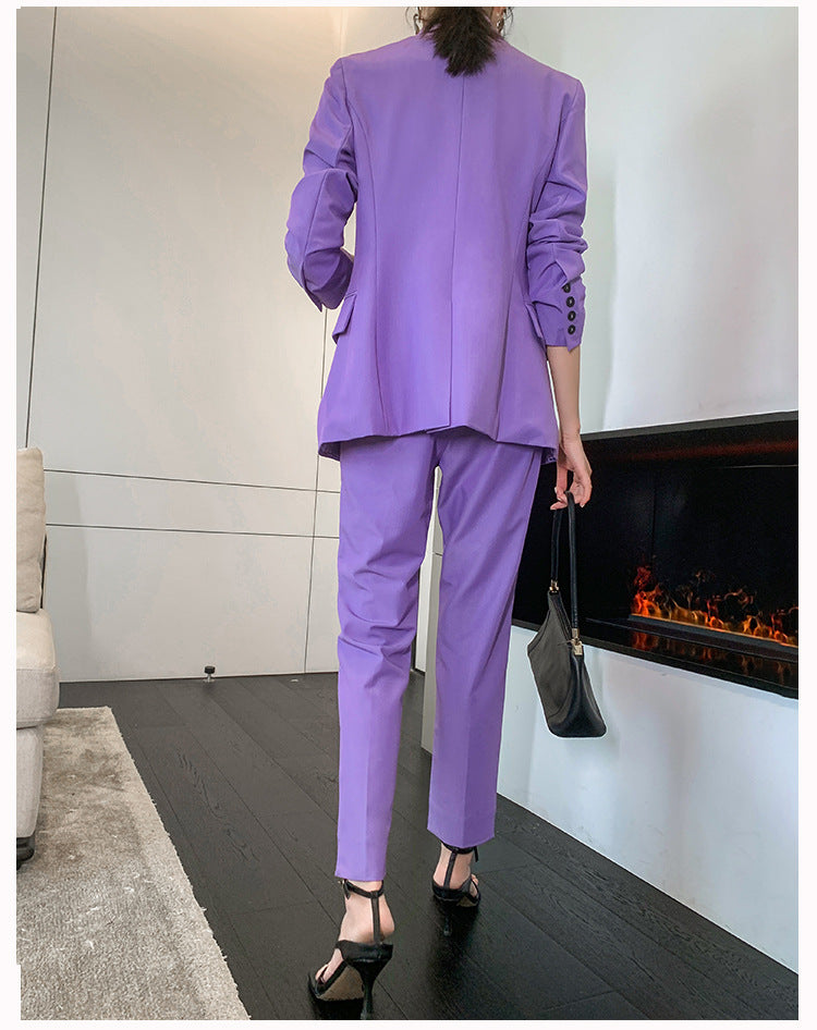 3-Piece Violet Double-breasted Suit