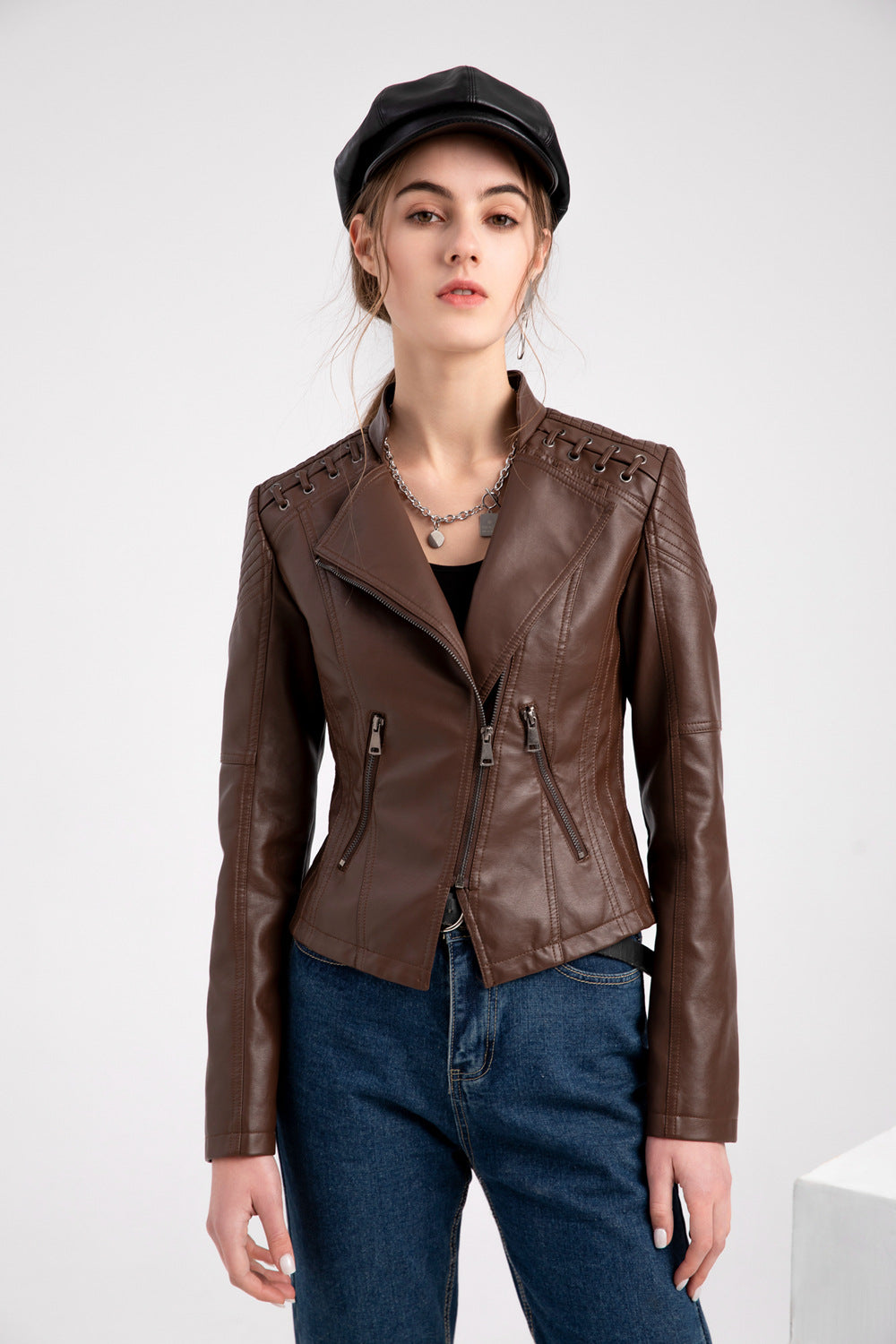 Women's Slim Fit Leather Jacket