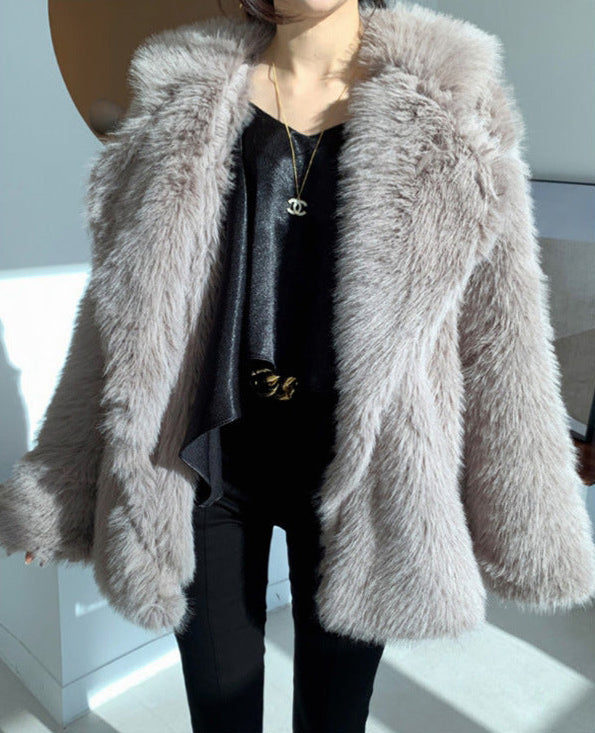 Women's Faux Fur Mid-Length Coat