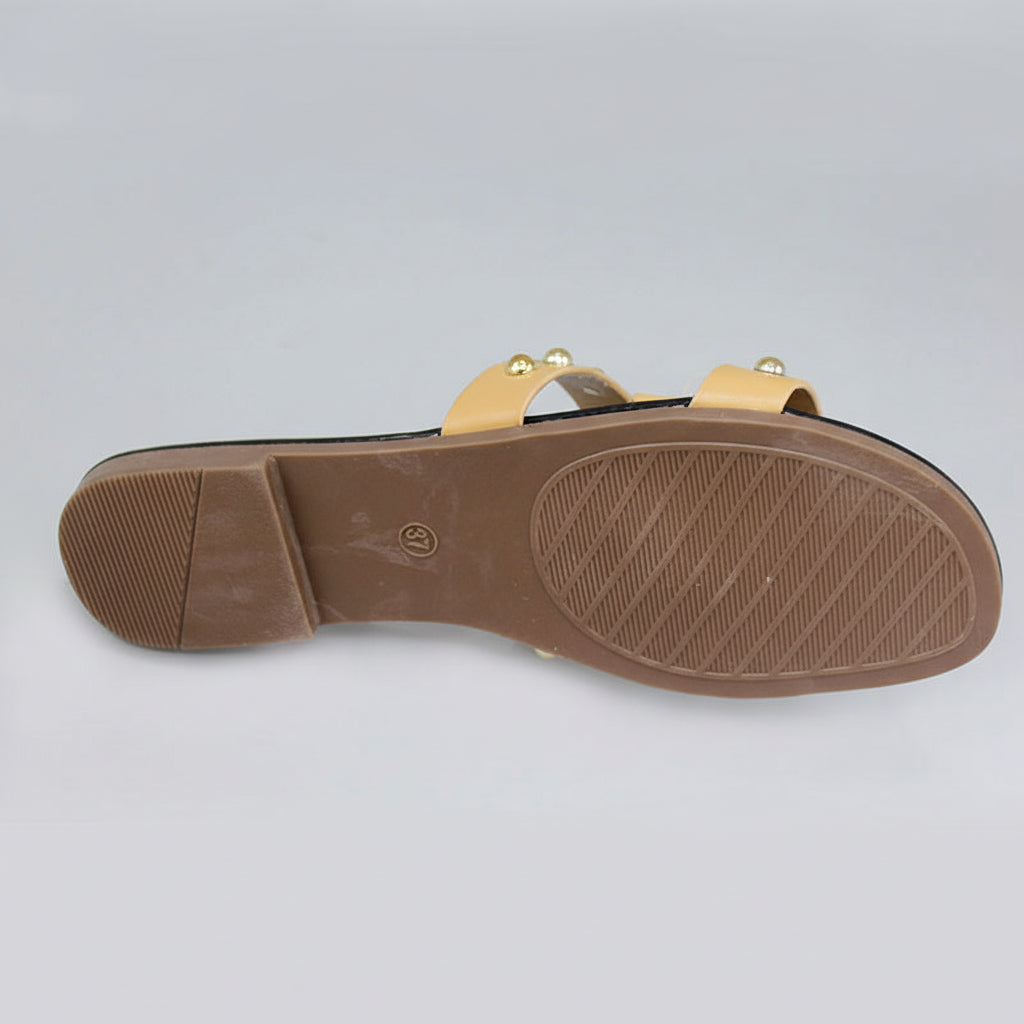 Women's Studded Cross-Strap Slide Sandals