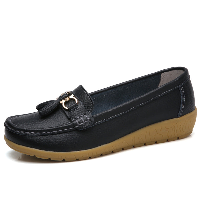 Genuine Leather Moccasin-Style Loafers