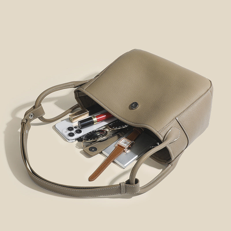 Genuine Cowhide Leather Convertible Shoulder Bag