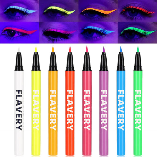 8-Piece UV Neon Liquid Eyeliner Set