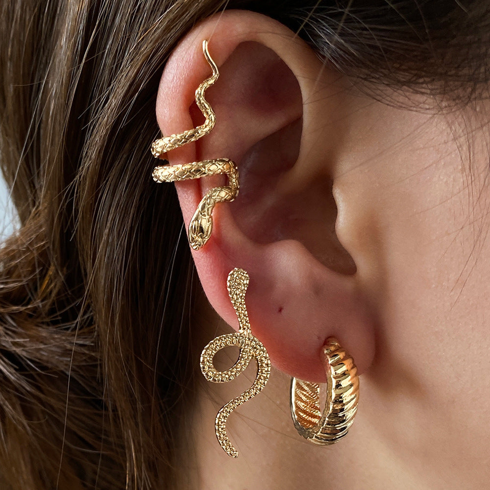 3Pcs Snake Earrings Set