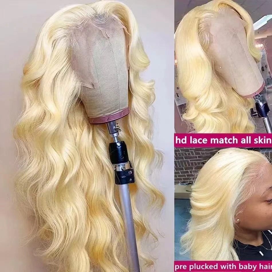 613 Platinum Blonde Body Wave Lace Front Wig – 100% Real Human Hair