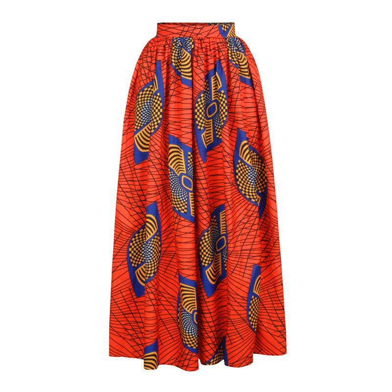 Two-Piece African High Slit Maxi Skirt with Crop Top