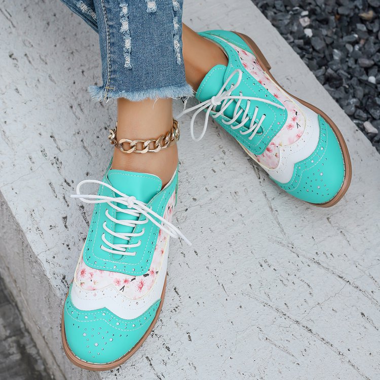 Women's Color-Block Brogue Oxfords