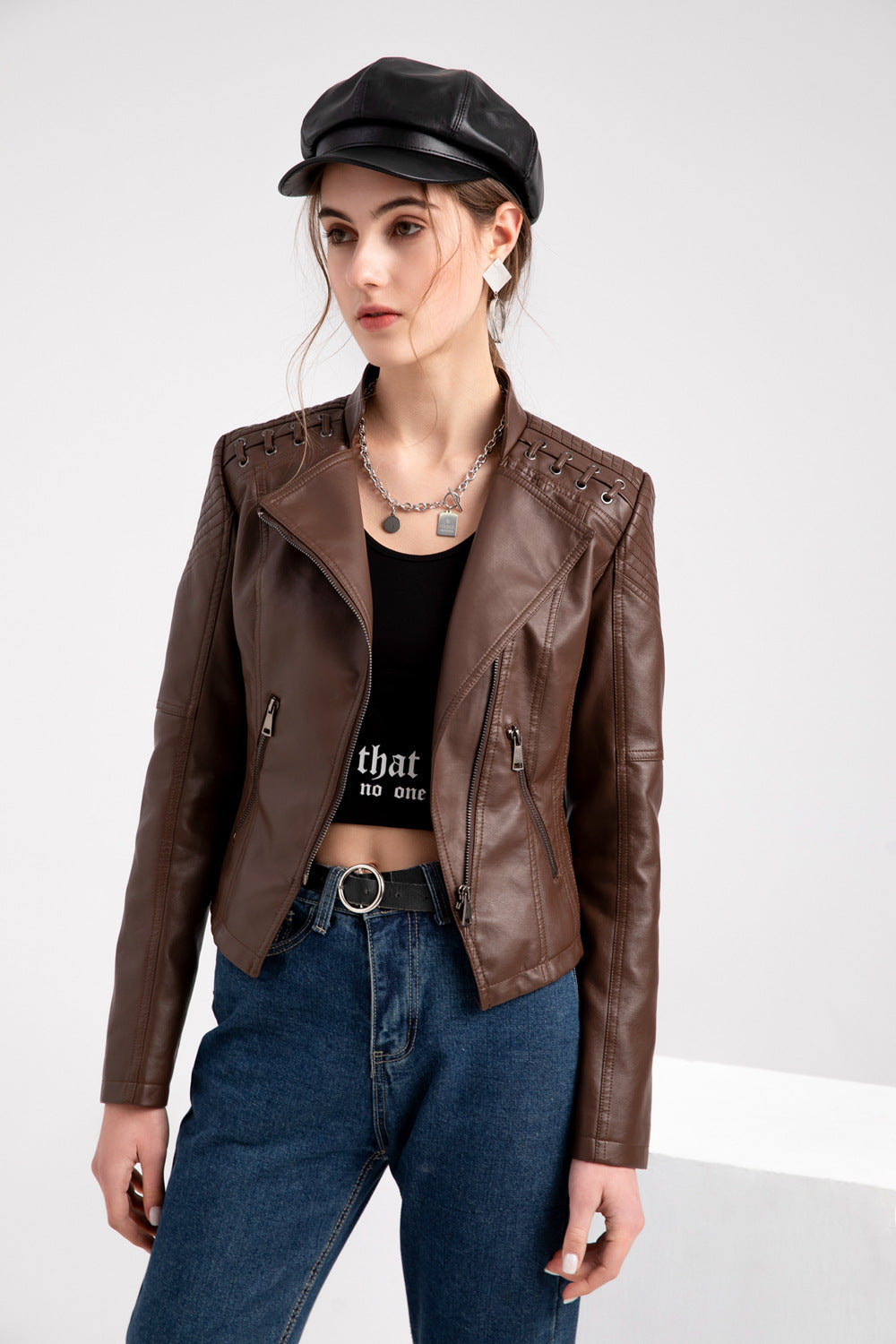 Women's Slim Fit Leather Jacket