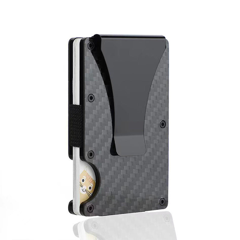 Carbon Fiber Compact Wallet Up to 12 Cards, 15 Bills with RFID Protection