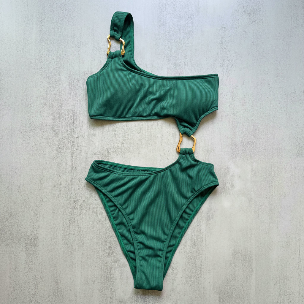 One-Piece Asymmetrical Cut-Out Swimsuit