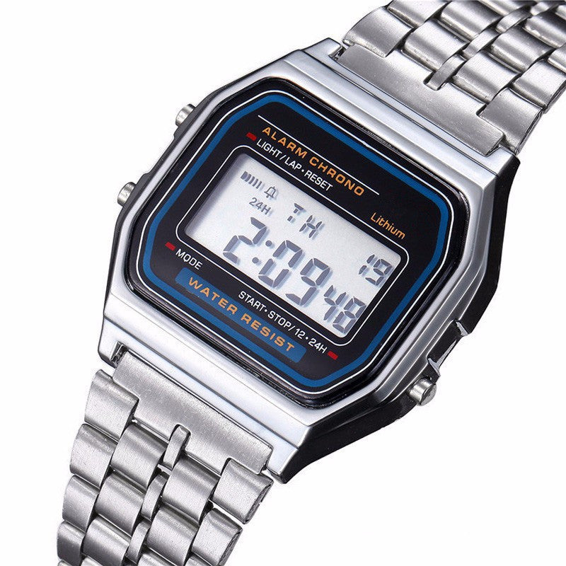 Stainless Steel Vintage Digital Watch