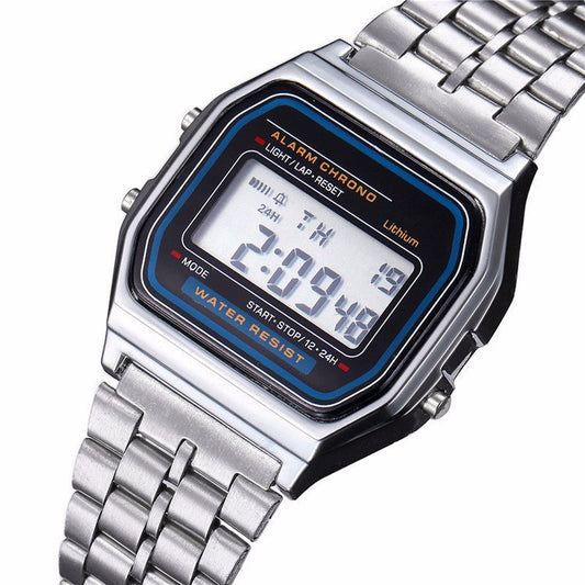 Stainless Steel Vintage Digital Watch