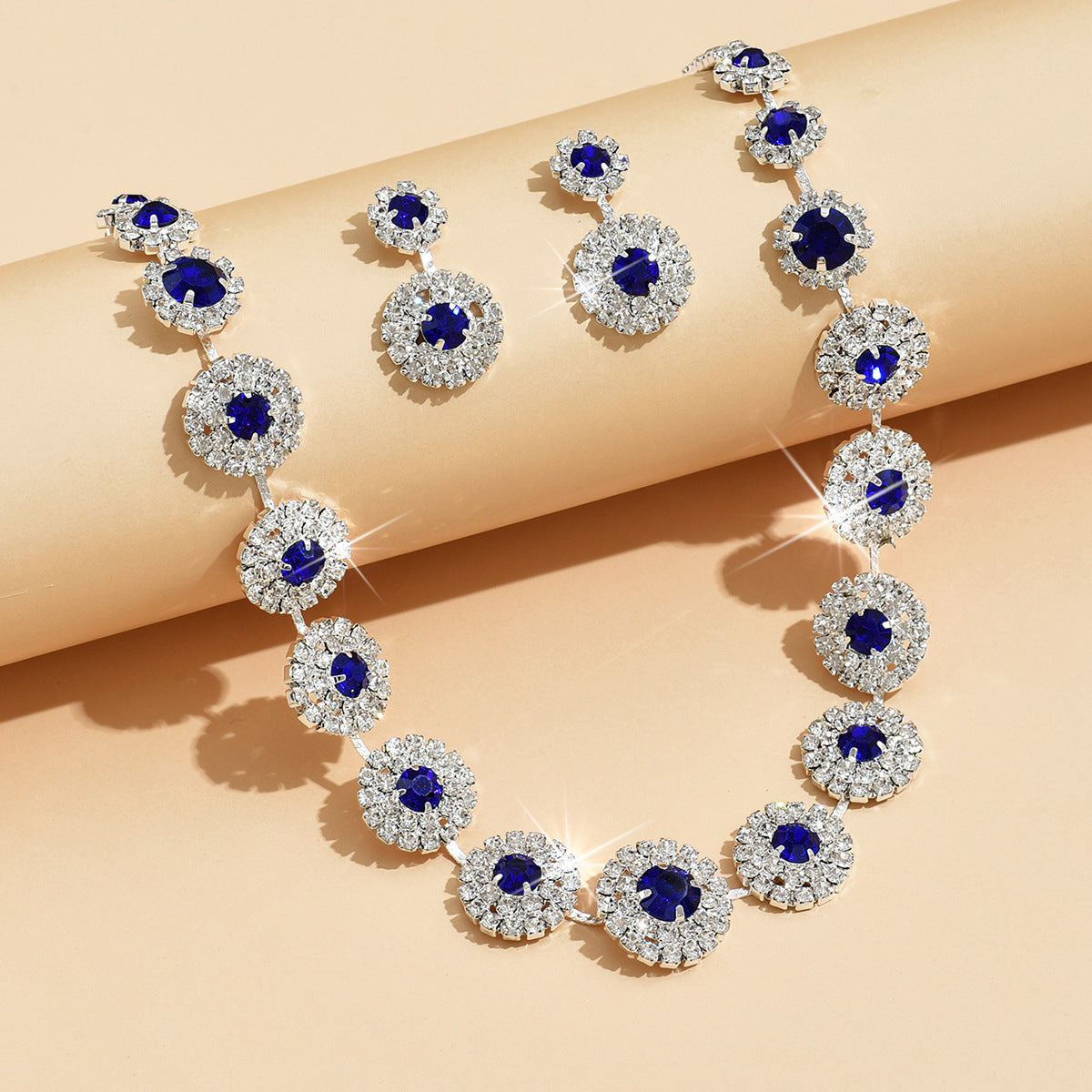 Rhinestone Silver Plated Jewelry Set