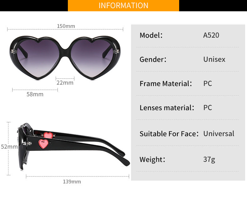 Cat-Eye Heart Shaped Sunglasses