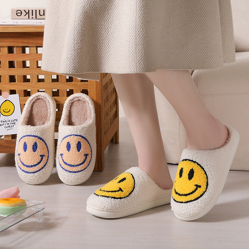 Smiley Face Cotton Slippers